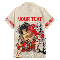 Personalised Japanese Culture Hawaii Style Family Matching Short Sleeve Bodycon Dress and Hawaiian Shirt Japanese Samurai with Hawaiian Pattern LT03 - Polynesian Pride