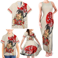 Personalised Japanese Culture Hawaii Style Family Matching Tank Maxi Dress and Hawaiian Shirt Japanese Samurai with Hawaiian Pattern LT03 - Polynesian Pride