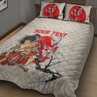 Personalised Pan-Pacific Festival Quilt Bed Set Japanese Samurai with Hawaiian Pattern