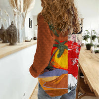 Pan-Pacific Festival Women Casual Shirt Mauna Kea and Fuji Mountains