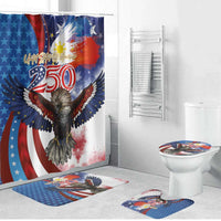 Philippines and United States Semiquincentennial Bathroom Set Eagle and National Flag Style