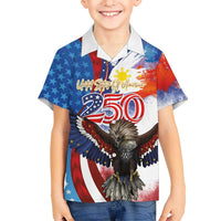 Philippines and United States Semiquincentennial Family Matching Summer Maxi Dress and Hawaiian Shirt Eagle and National Flag Style LT03 Son's Shirt Multicolor - Polynesian Pride