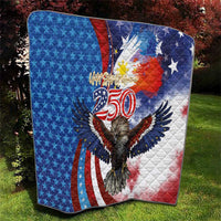 Philippines and United States Semiquincentennial Quilt Eagle and National Flag Style