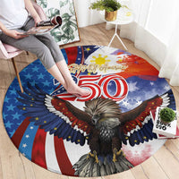Philippines and United States Semiquincentennial Round Carpet Eagle and National Flag Style