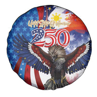 Philippines and United States Semiquincentennial Spare Tire Cover Eagle and National Flag Style