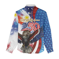 Philippines and United States Semiquincentennial Women Casual Shirt Eagle and National Flag Style LT03 - Polynesian Pride