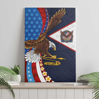 American Samoa and United States Semiquincentennial Canvas Wall Art Bald Eagle with National Flag Style