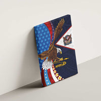 American Samoa and United States Semiquincentennial Canvas Wall Art Bald Eagle with National Flag Style