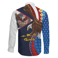 American Samoa and United States Semiquincentennial Family Matching Off The Shoulder Long Sleeve Dress and Hawaiian Shirt Bald Eagle with National Flag Style LT03 - Polynesian Pride