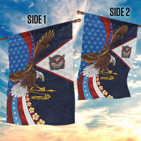 American Samoa and United States Semiquincentennial Garden Flag Bald Eagle with National Flag Style