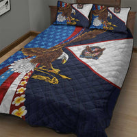 American Samoa and United States Semiquincentennial Quilt Bed Set Bald Eagle with National Flag Style