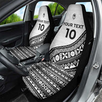 Custom Fijian Rugby Car Seat Cover Tapa Pattern and Palm Tree Tribal