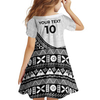 Custom Fijian Rugby Family Matching Long Sleeve Bodycon Dress and Hawaiian Shirt Tapa Pattern and Palm Tree Tribal LT03 - Polynesian Pride