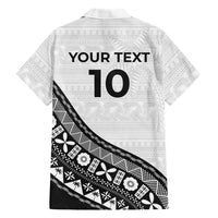 Custom Fijian Rugby Family Matching Off The Shoulder Long Sleeve Dress and Hawaiian Shirt Tapa Pattern and Palm Tree Tribal LT03 - Polynesian Pride