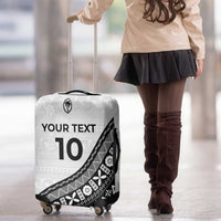 Custom Fijian Rugby Luggage Cover Tapa Pattern and Palm Tree Tribal