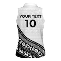 Custom Fijian Rugby Women Sleeveless Polo Shirt Tapa Pattern and Palm Tree Tribal LT03 - Polynesian Pride