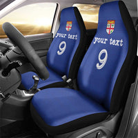 Custom Fijian Football Car Seat Cover Tapa Pattern and Shark Tribal LT03 - Polynesian Pride