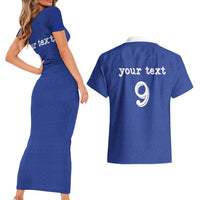 Custom Fijian Football Couples Matching Short Sleeve Bodycon Dress and Hawaiian Shirt Tapa Pattern and Shark Tribal LT03 - Polynesian Pride