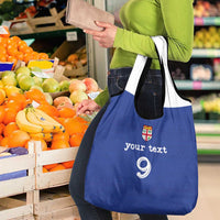 Custom Fijian Football Grocery Bag Tapa Pattern and Shark Tribal