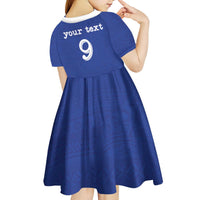 Custom Fijian Football Kid Short Sleeve Dress Tapa Pattern and Shark Tribal LT03 - Polynesian Pride