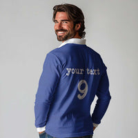 Custom Fijian Football Long Sleeve Polo Shirt Tapa Pattern and Shark Tribal LT03 - Polynesian Pride