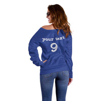 Custom Fijian Football Off Shoulder Sweater Tapa Pattern and Shark Tribal