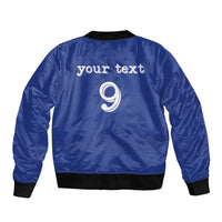 Custom Fijian Football Sleeve Zip Bomber Jacket Tapa Pattern and Shark Tribal
