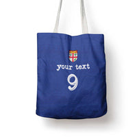 Custom Fijian Football Tote Bag Tapa Pattern and Shark Tribal