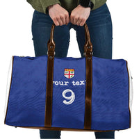 Custom Fijian Football Travel Bag Tapa Pattern and Shark Tribal