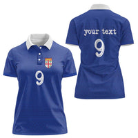Custom Fijian Football Women Polo Shirt Tapa Pattern and Shark Tribal LT03 - Polynesian Pride