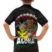 Aloha Hawaii Hawaiian Shirt Kanaka Maoli with Polynesian Spiral Plumeria