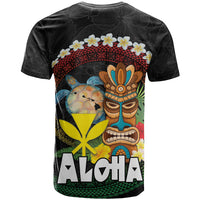Aloha Hawaii T Shirt Kanaka Maoli with Polynesian Spiral Plumeria