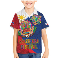 Philippines MassKara Family Matching Mermaid Dress and Hawaiian Shirt Filipino Carnival Mask and Polynesian Pattern