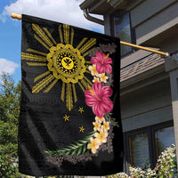 Hawaii and Philippines Together Garden Flag Hibiscus Flower and Sun Badge Polynesian Pattern Coloful