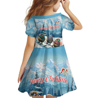 New Zealand Merry Christmas Family Matching Summer Maxi Dress and Hawaiian Shirt Kiwi Birds Snow Boarding-Vibrant Tropical Flower - Polynesian Pride