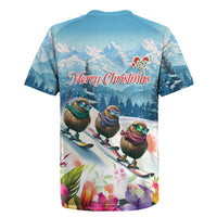 New Zealand Merry Christmas Rugby Jersey Kiwi Birds Snow Boarding-Vibrant Tropical Flower LT03 - Polynesian Pride
