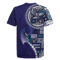 Samoan Siapo Art Tattoo Polynesian Pattern Rugby Jersey Navy Color - Polynesian Pride