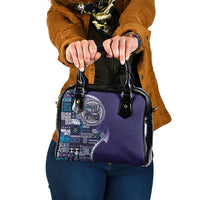 Samoan Siapo Art Tattoo Polynesian Pattern Shoulder Handbag Navy Color LT03 One Size Navy - Polynesian Pride