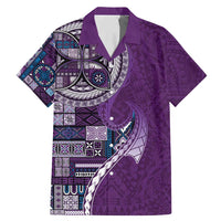 Samoan Siapo Art Tattoo Polynesian Pattern Family Matching Mermaid Dress and Hawaiian Shirt Purple Color - Polynesian Pride