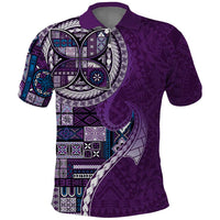 Samoan Siapo Art Tattoo Polynesian Pattern Polo Shirt Purple Color - Polynesian Pride