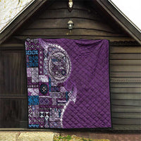 Samoan Siapo Art Tattoo Polynesian Pattern Quilt Purple Color - Polynesian Pride