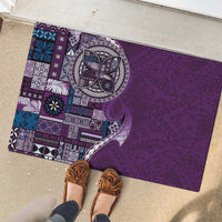 Samoan Siapo Art Tattoo Polynesian Pattern Rubber Doormat Purple Color - Polynesian Pride