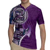 Samoan Siapo Art Tattoo Polynesian Pattern Rugby Jersey Purple Color - Polynesian Pride