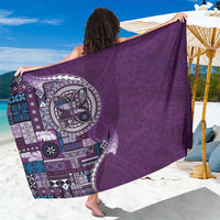 Samoan Siapo Art Tattoo Polynesian Pattern Sarong Purple Color LT03 One Size 44 x 66 inches Purple - Polynesian Pride