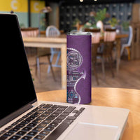 Samoan Siapo Art Tattoo Polynesian Pattern Skinny Tumbler Purple Color - Polynesian Pride