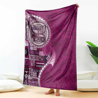 Samoan Siapo Art Tattoo Polynesian Pattern Blanket Pink Color - Polynesian Pride