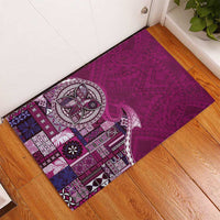 Samoan Siapo Art Tattoo Polynesian Pattern Rubber Doormat Pink Color - Polynesian Pride