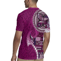 Samoan Siapo Art Tattoo Polynesian Pattern Rugby Jersey Pink Color - Polynesian Pride