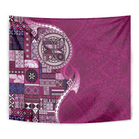 Samoan Siapo Art Tattoo Polynesian Pattern Tapestry Pink Color - Polynesian Pride