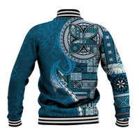 Samoan Siapo Art Tattoo Polynesian Pattern Baseball Jacket Teal Color - Polynesian Pride